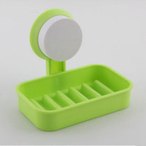 浴室吸盘肥皂盒 沥水香皂盒肥皂架(绿色)