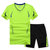 2019新款套装男式夏季短袖速干衣t恤健身跑步运动休闲男大码 T68(荧光绿 7XL)