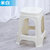 新款塑料凳子加厚家用板凳成人餐桌凳客厅椅子方凳熟胶圆凳浴室凳(46cm加厚款米白)