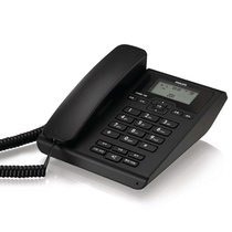 飞利浦（PHILIPS）CORD108来电显示电话机（黑色）（免电池设计，预拨号与改错功能，通话音乐保留）