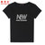 NEW BOLUNE/新百伦短袖女2021夏季新款T恤圆领宽松运动上衣女(黑色 XL)