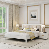 双虎家私现代简约板式双人床1.8米1.5米大床卧室套装组合套装15B2(床+床头柜2个 1800mm*2000mm)