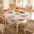 圣肯尼家具 欧式餐桌椅组合 小户型白色实木脚餐桌圆形餐台餐厅(象牙白 1.35餐桌+6椅)