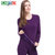 卡帝乐鳄鱼女士保暖内衣套装纯色圆领加绒加厚双层内衣女CW4003-1(紫色 M)