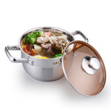 远发（yuanfa） 加厚复合钢汤锅 一体成型不锈钢汤锅 三层复合底煲汤锅电磁炉燃气通用(18CM)