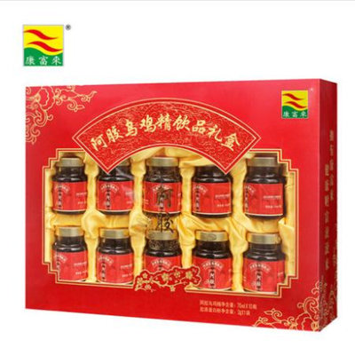 康富来 阿胶乌鸡精口服液 70ml*10瓶 饮品礼盒 送礼佳品 女人营养品