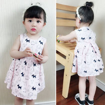韩版宝宝背心裙夏女0一1岁-3婴儿裙纯棉女孩小女童可爱无袖连衣裙(红色)