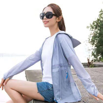 巴洛尼莫 2021夏季新款户外防晒衣女款风衣外套防紫外线夏季轻薄透气外套(灰色 M)
