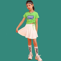 六一儿童街舞套装男童嘻哈演出服女童爵士舞服装嘻哈啦啦队(140 绿色女款)