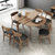 北欧风实木餐桌吃饭桌子4人圆形可伸缩小户型一桌六椅歺桌椅组合(一桌四椅)