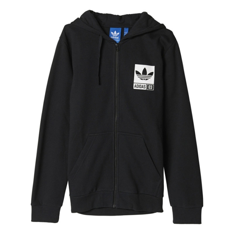三叶草adidas阿迪达斯男装夹克外套2016新款运动服热aj7703黑色2xl