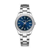 宝柏士（BLWRX）超薄夜光BL126300钢壳钢带女款手表(蓝面银钉)