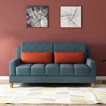 A家家具 沙发床 可拆洗北欧布艺沙发多功能折叠可储物沙发ADS-036(蓝灰色 三人位)