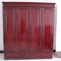 红木家具四门红木衣柜实木大衣橱储物柜简易中式红花梨木
