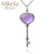 梦克拉Mkela 925银紫水晶黄水晶吊坠 幸福钥匙 女款项坠(红色)