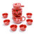 懒人自动茶具套装家用客厅简约现代陶瓷茶壶办公室泡茶功夫茶杯(石纹釉自动茶具红色)