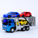 力利工程车系列 小型轿运车双层拖车 儿童玩具惯性车