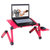 【京好】床上电脑桌 现代简约环保笔记本电脑桌 铝合金折叠桌A121(玫瑰红 长42CM大风扇带鼠标板)