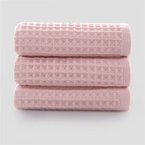图强蜂窝毛巾m6380-粉色3条 轻薄便携柔软吸水