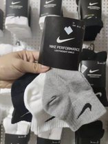 Nike耐克袜子男袜女袜2021夏季新款运动中筒长筒袜子三双装SX7677(S码【34-38码】 灰 白 黑（中筒常规款）)
