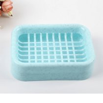 6色任选卫生间创意香皂盒肥皂盒双层沥水免打孔网格创意皂架(蓝色加丝 +肥皂/香皂好伴侣+)