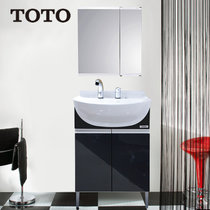 TOTO浴室柜 浴室镜柜组合套装 LDSW601K/W落地式(灰色 柜子+龙头+浴室镜)
