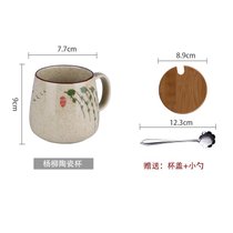 釉下彩陶瓷马克杯创意办公室早餐牛奶咖啡红茶水杯子送礼物350ml(杨柳（杯勺盖）)