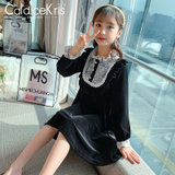 CaldiceKris（中国CK）女童金丝绒连衣裙CK-TF3576