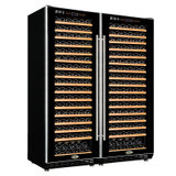 西伯仑XL-480 专业恒温红酒柜（大容量 组合款 黑色）实木层架 展架 挂杯 平架(黑色明拉手平架)
