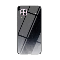 华为Nova6手机壳新款nova6se星空彩绘玻璃壳NOVA6防摔软边保护套(星空月牙 Nova6se)