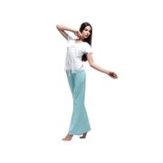路伊梵22344莫代尔休闲健身瑜伽服（海洋绿+白）（L）