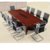 奕佳2.4米油漆会议桌办公桌柜 酒红色YJ-1904(默认 3.8米)