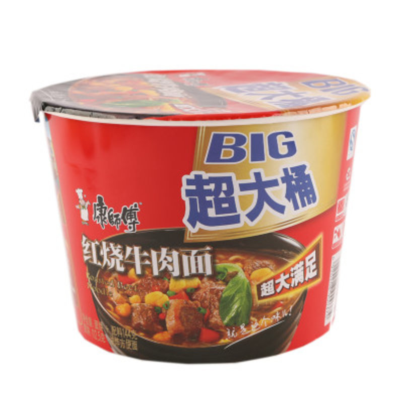 康师傅大食桶红烧牛肉面144g/桶