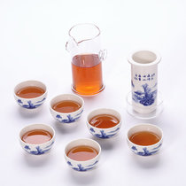 润器 玻璃红茶茶具 耐热玻璃花茶壶功夫红茶具陶瓷过滤双耳泡茶器整套(红茶泡杯-桂林山水)