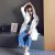 莉妮吉尔2016秋季新款女风衣中长款时尚韩范收腰系带宽松显瘦连帽外套大码(白色 XL)