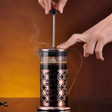 帝国古典咖啡壶法压壶玻璃不锈钢过滤壶 家用法压杯滤压壶冲茶器(600ml)