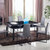 餐桌椅简约现代玻璃黑色餐桌长方形时尚饭桌经济型双层歺桌椅组合(1350*800*770mm小款餐桌)