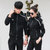 阿迪达斯/ADIDAS男装运动服套装 秋装季卫衣情侣装 女装开衫连帽跑步服两件套6666(黑色)