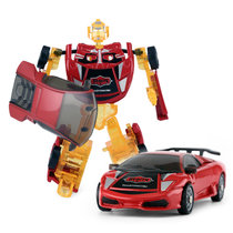 星辉rastar RS战警手动变形机器人1:64儿童玩具合金模型汽车人(66210红色)