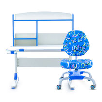 风里希儿童学习桌可升降儿童书桌儿童学习桌椅套装儿童写字桌椅(蓝色（02+02）)