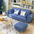 一米色彩 沙发 北欧客厅家具 布艺沙发 可拆洗日式小户型三人位 懒人沙发(蓝色 单人位旗舰版)