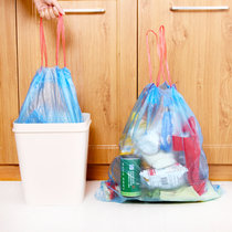 3卷自动收口垃圾袋加厚手提式家用抽绳穿绳厨房塑料袋45*55CM加厚手提式家用抽绳穿绳厨45只(颜色随机)