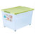 茶花 72L大号整理箱塑料收纳箱整理箱储物箱大号杂物箱透明衣物整理盒带盖滑轮(绿色)