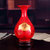 时尚家居装饰摆设景德镇陶瓷经典花瓶中国红玉壶春瓶（含底座(大福字)