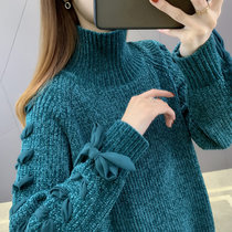 女式时尚针织毛衣9576(军绿色 均码)