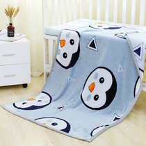 儿童学生午睡空调毯冬季床单办公室护膝珊瑚绒毯子法兰绒毛毯盖毯(企鹅)