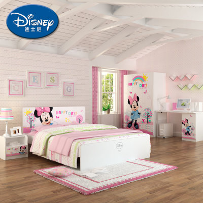 迪士尼 酷漫居儿童家具 套装 卧室组合家具套房 儿童床 米妮系列【床