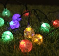 LED太阳能小彩灯户外防水满天星圣诞灯串阳挂件台花园庭院装饰灯(1.7cm气泡球-彩色 太阳能-5米20灯【双模式】)