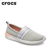 Crocs女鞋 春季2019新款LiteRide酷网便鞋 舒适轻便一脚蹬|205727(珍珠白/白 34)