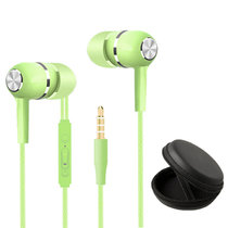 入耳式耳机高音质k歌适用vivo苹果oppo手机安卓华为小米通用线控有线耳机(调音款-绿色+耳机包 官方标配)